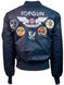 Оригинальный бомбер Top Gun Official MA-1 "WINGS" bomber jacket with patches TGJ1738 (Navy)