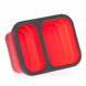 Ланчбокс силиконовый складной двойной (красный)