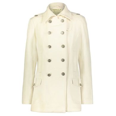 Женское пальто бушлат Alpha Industries Ladies Wool Long Pea Coat WJW37100C1 (айвори)