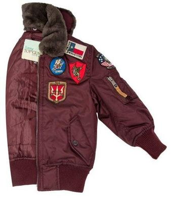 Детская куртка-бомбер Top Gun Kids B-15 Bomber Jacket TGKB15 (Burgundy)