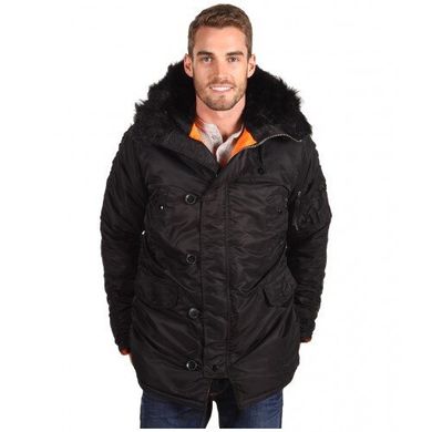 Зимняя куртка аляска Alpha Industries Slim Fit N-3B Parka MJN31210C1 (Black/Orange)