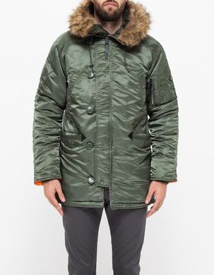 Зимняя куртка аляска Alpha Industries Slim Fit N-3B Parka MJN31210C1 (Sage/Orange)