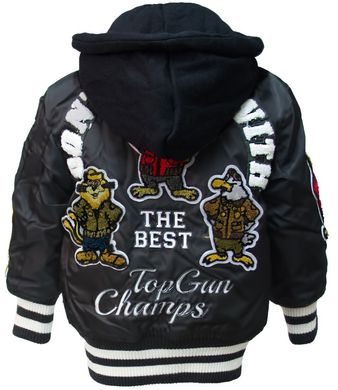 Дитяча льотна куртка Top Gun Kid's MA-1 Champs Bomber with hoodie TGK1737 (Black)