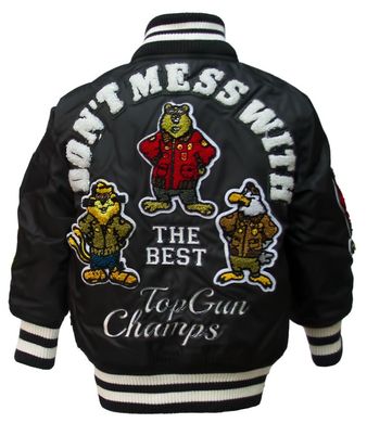 Детская летная куртка Top Gun Kid's MA-1 Champs Bomber with hoodie TGK1737 (Black)