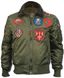 Бомбер Top Gun Official B-15 Men's Flight Bomber Jacket With Patches TGJ1542P (Olive)