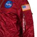 Чоловіча вітровка L-2B NASA Flight Jacket Alpha Industries MJL47020C1 (Commander Red)