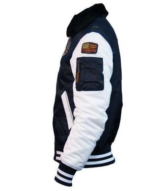 Бомбер Top Gun MA-1 Color Block Bomber Jacket With Fur & Patches TGJ1649P (Navy / White)