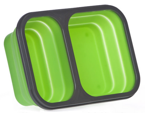 Ланчбокс силиконовый складной двойной (зелёный)