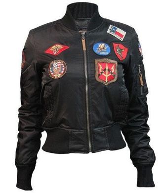 Женский бомбер Miss Top Gun MA-1 jacket with patches TGJ1573P (Black)