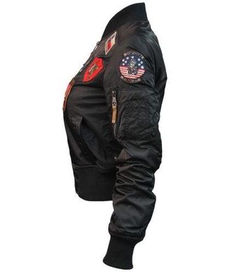 Женский бомбер Miss Top Gun MA-1 jacket with patches TGJ1573P (Black)