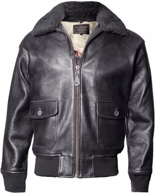 Кожаная летная куртка Offical Top Gun Military G-1 Jacket (Black)