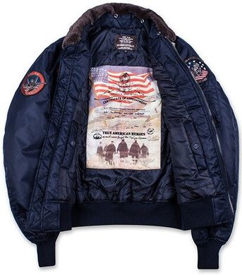 Бомбер Top Gun Official B-15 Men's Flight Bomber Jacket With Patches TGJ1542P (Navy)