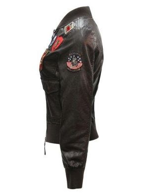 Женский бомбер Top Gun Women's Vegan Leather Bomber Jacket TGJ1680 (Brown)