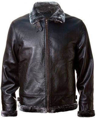 Оригинальная кожаная куртка Top Gun Leather Jacket with Bonded Fur TG1505 (Black)