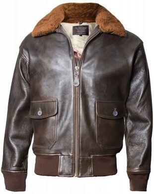 Оригинальная кожаная куртка Offical Top Gun Military G-1 Jacket (Brown)