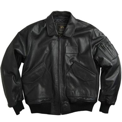 Кожаная лётная куртка Alpha Industries CWU 45/P MLC21001A1 (Black)